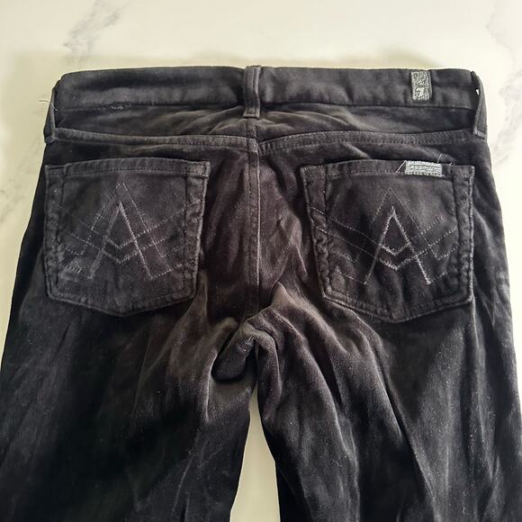 7 for All Man Kind Velvet Textured Flare Pants Size 26 - Picture 5 of 12